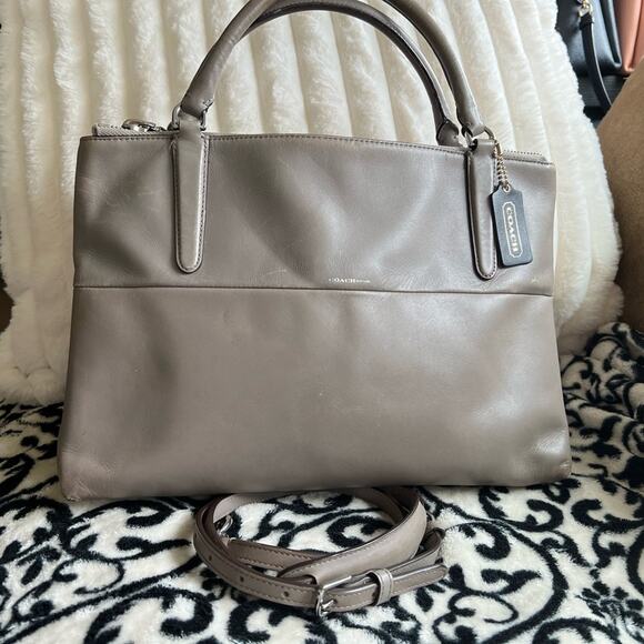Coach The Borough Bag in Warm Gray Glove Tanned Leather 30348 Retro Chic - Picture 1 of 12